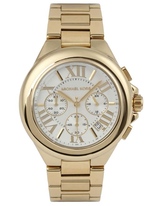 michael kors chronograph gold schwarz|michael kors gold chronograph watch.